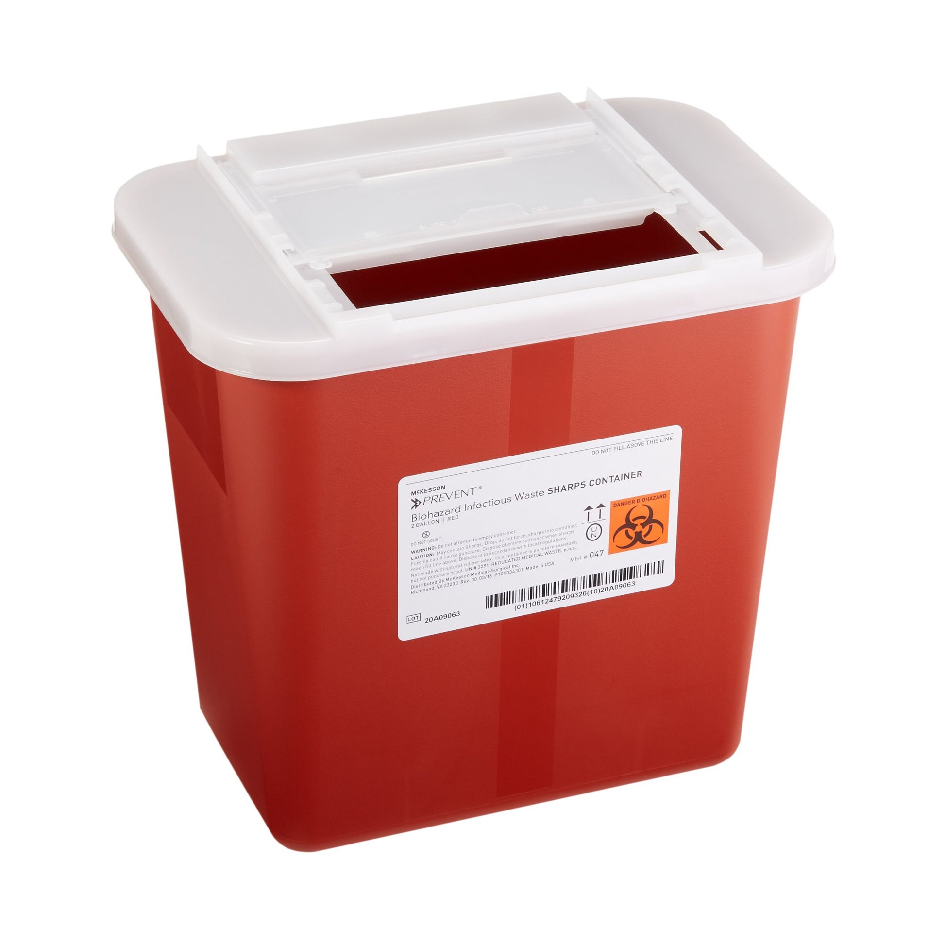 McKesson Prevent Sharps Container, 2 Gallon, 10-1/4 x 7 x 10-1/2 Inch by McKesson Brand product image - view 5