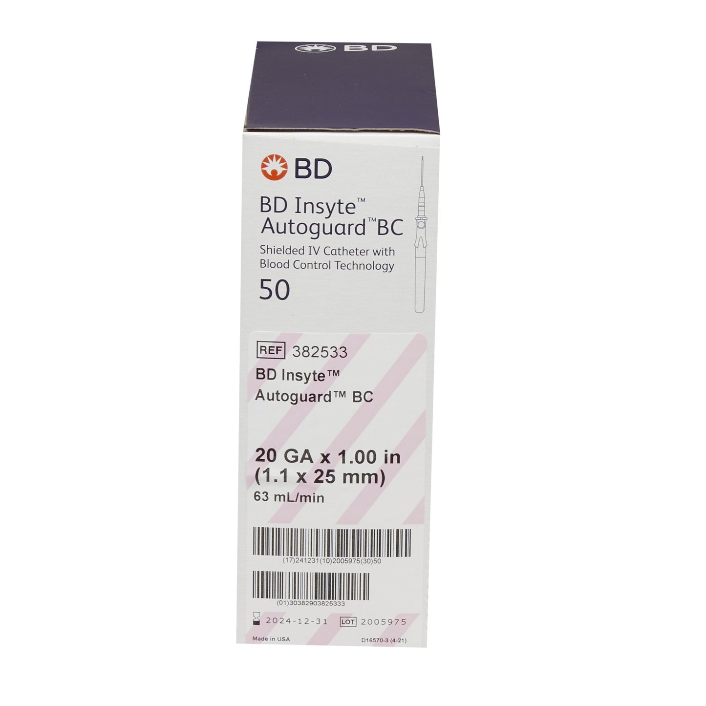 Insyte Autoguard BC Peripheral IV Catheter, 22 Guage by BD product image - view 2
