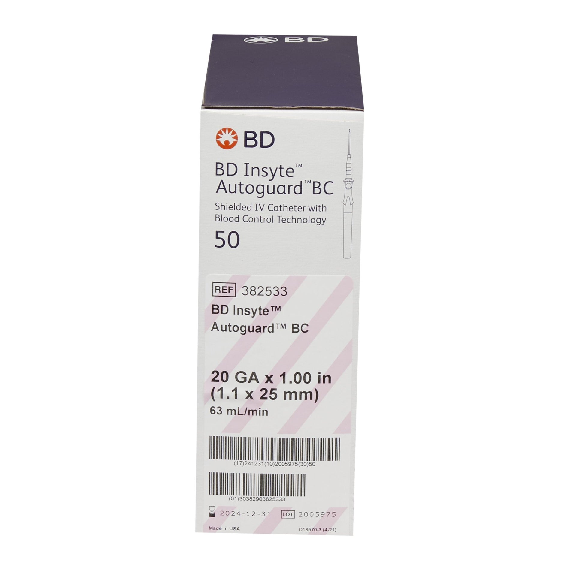 Insyte Autoguard BC Peripheral IV Catheter, 22 Guage by BD product image - view 2