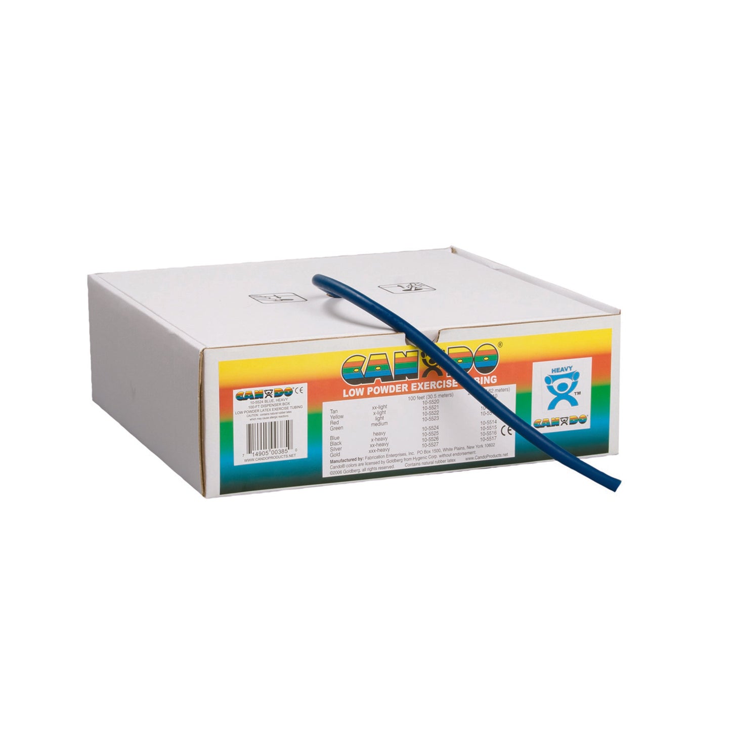 CanDo® Low Powder Exercise Resistance Tubing, Blue, 100', Heavy Resistance