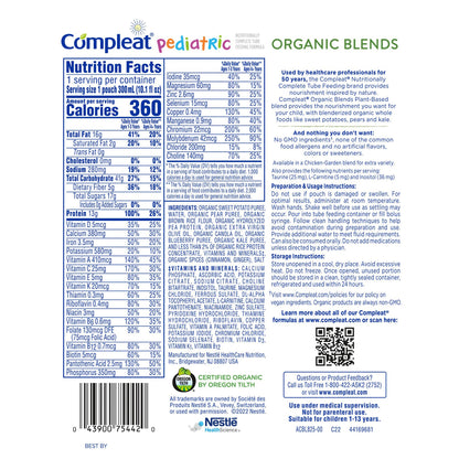 Pediatric Oral Supplement Compleat® Pediatric Organic Blends Plant Blend Flavor 10.1 oz. Pouch Liquid Organic