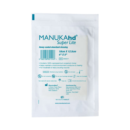 MANUKAhd® Super Lite Honey Impregnated Wound Dressing, 4 x 5 Inch