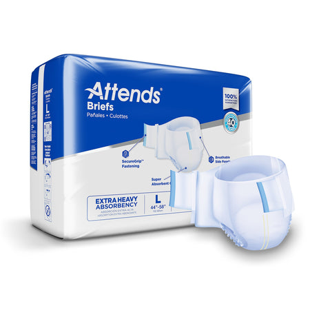 Attends DDP30100 Extra Heavy Absorbency Briefs, Large