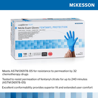 McKesson Confiderm® 6.8C Nitrile Exam Glove, Large, Blue