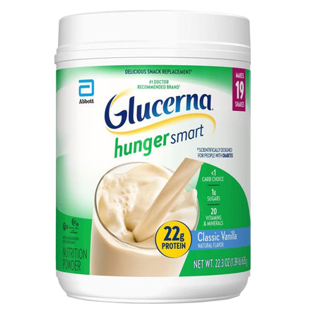 Abbott Nutrition 67768 Glucerna Hunger Smart Snack Replacement, Vanilla, 22.3-ounce canister