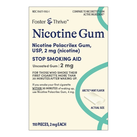 Foster & Thrive™ Nicotine Polacrilex 2 mg (Nicotine) Gum, Arctic Mint Flavor