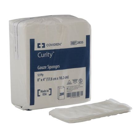 Cardinal 2835 Curity USP Type VII Gauze Sponge, 4 x 8 Inch, 12-Ply