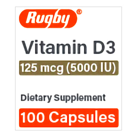 Major Pharmaceuticals 80681013100 Vitamin Supplement D3 125 mcg Strength Capsule 100 per Bottle