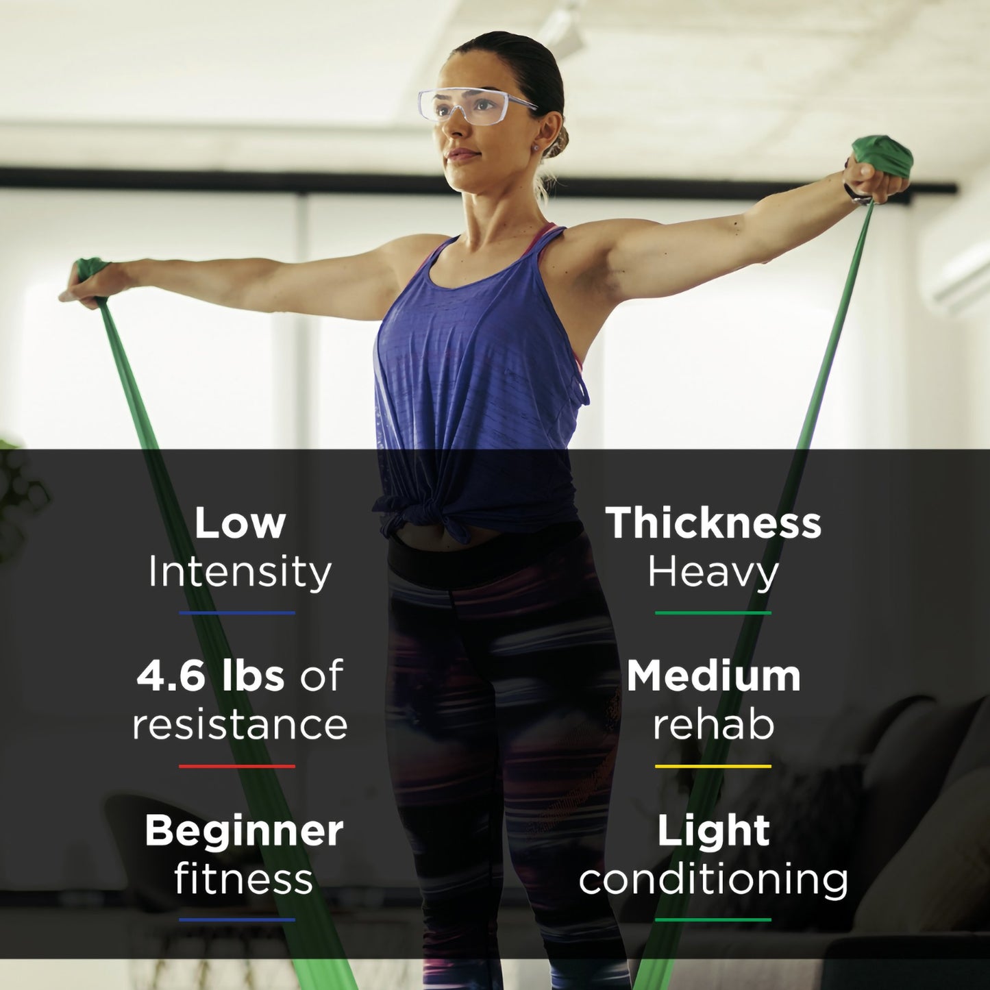 TheraBand® Exercise Resistance Band, Green, 4 Inch x 25 Yard, Heavy Resistance