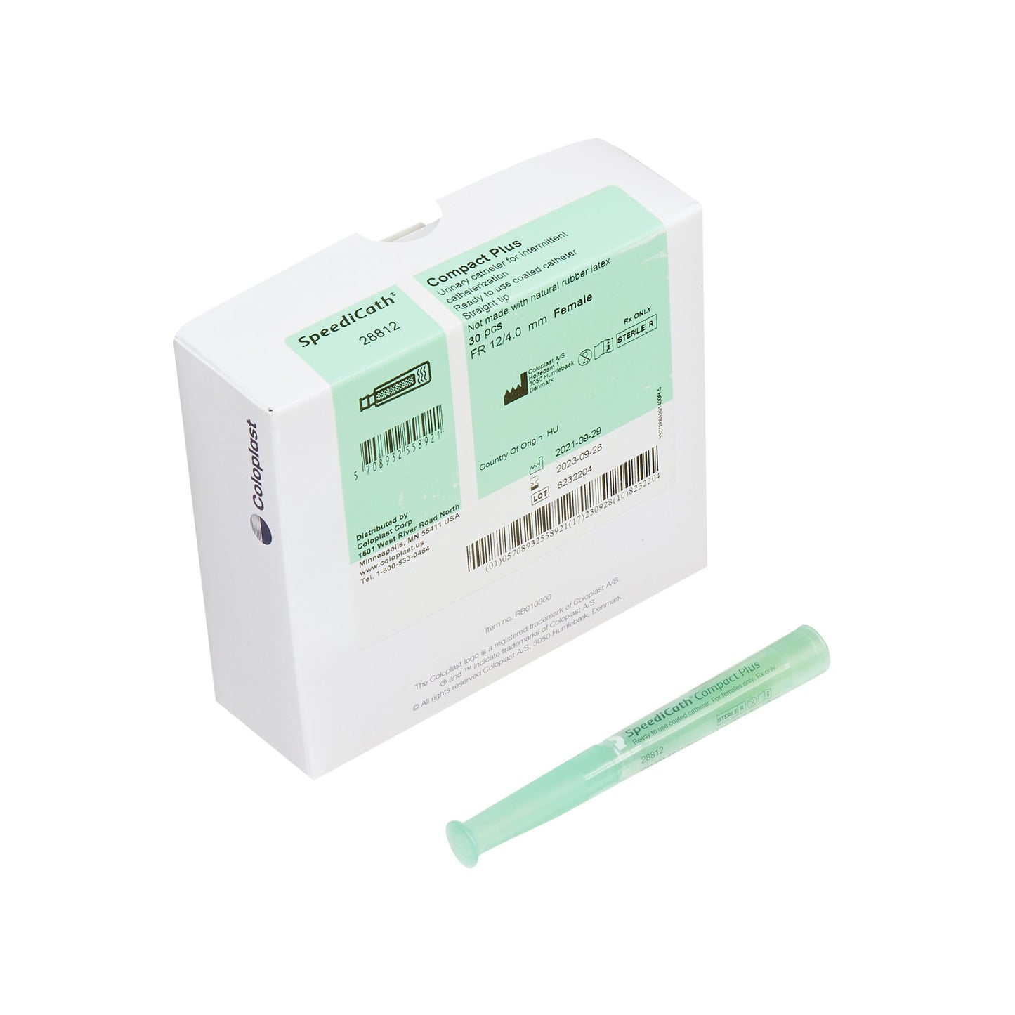 Coloplast SpeediCath® 28812 Compact Plus Female Catheter, 12 Fr, Straight