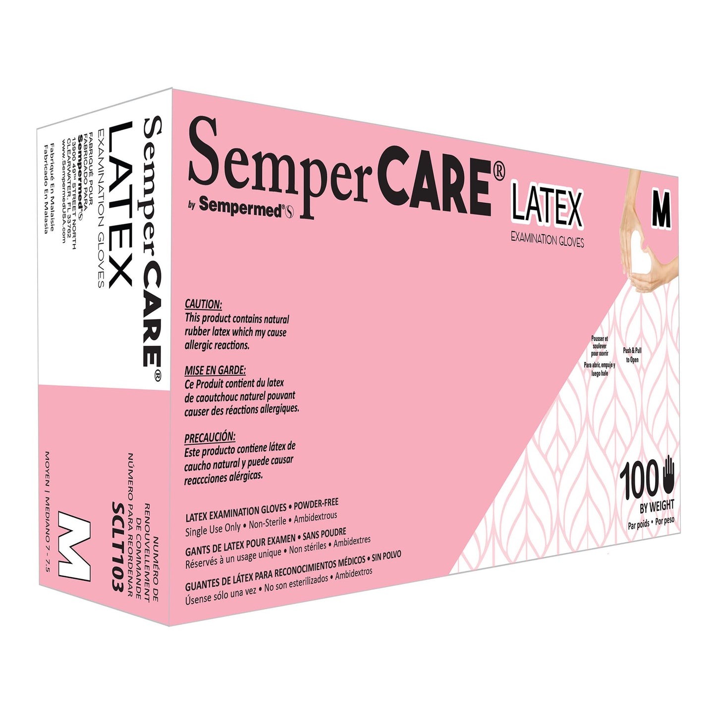 Exam Glove SemperCare® Latex Medium NonSterile Latex Standard Cuff Length Micro-Textured Ivory Not Rated