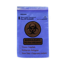 McKesson Specimen Transport Bag, Document Pouch, Zip Close, Blue Tinted, 6 x 9