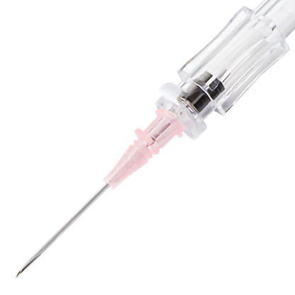 Peripheral IV Catheter McKesson 20 Gauge 1 Inch Polyurethane Straight Hub Non Blood Control Push Button Safety