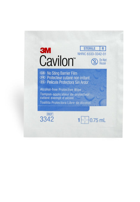 3M 3342 Skin Barrier Wipe Cavilon No Sting 35 to 65% Strength Hexamethyldisiloxane / Isooctane / Acrylate