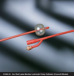 Bard 0196L20 Bardex Lubricath Foley Catheter, 20 Fr., Countil