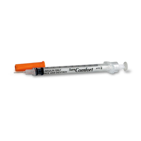 Allison Medical Inc 90-8291 Surecomfort Standard Insulin Syringe with Needle, 29 Gauge