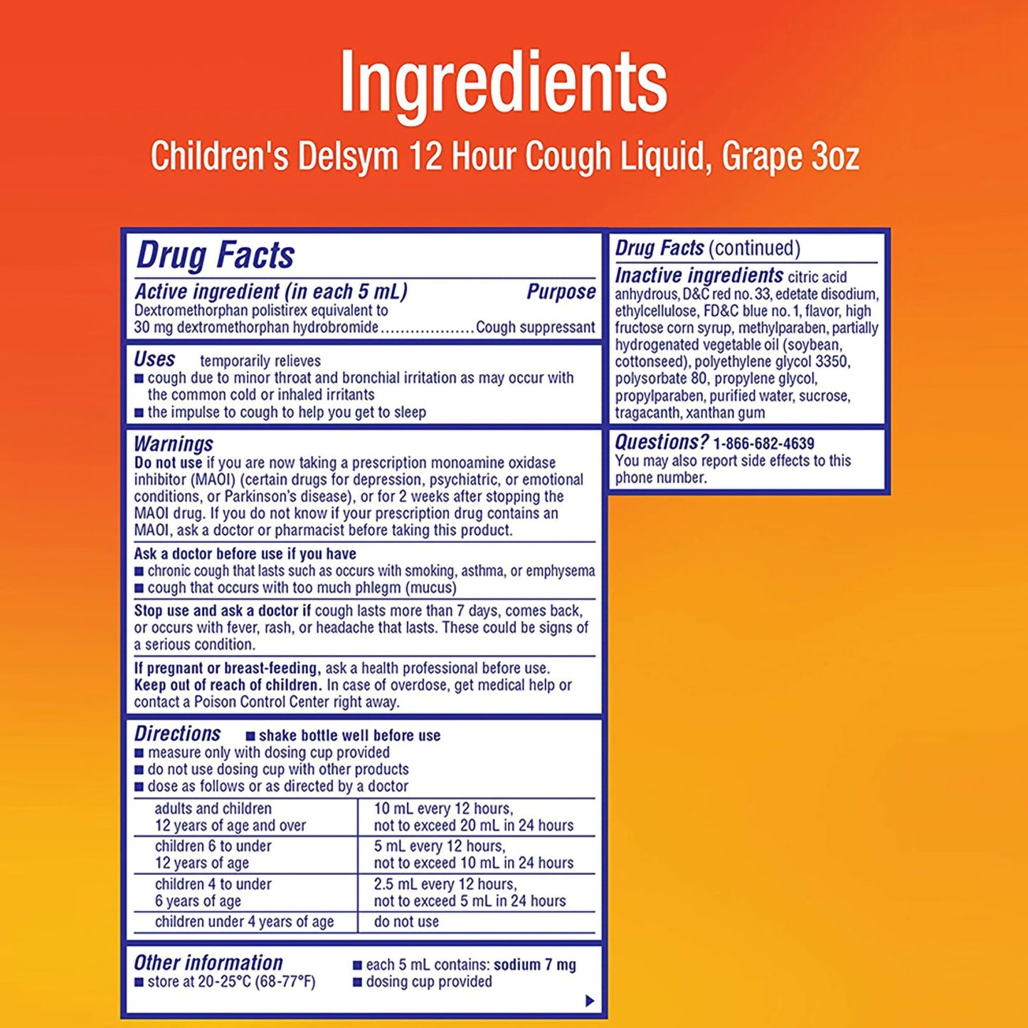 Delsym® Dextromethorphan HBr Cold and Cough Relief