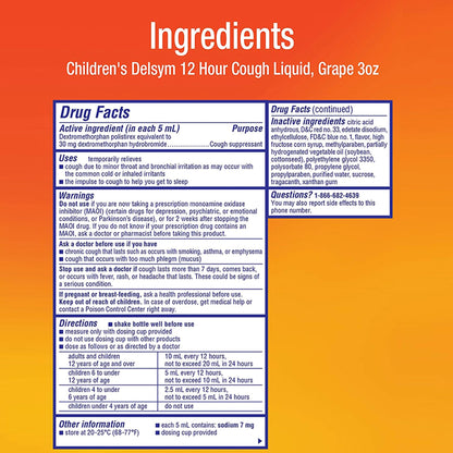 Delsym® Dextromethorphan HBr Cold and Cough Relief