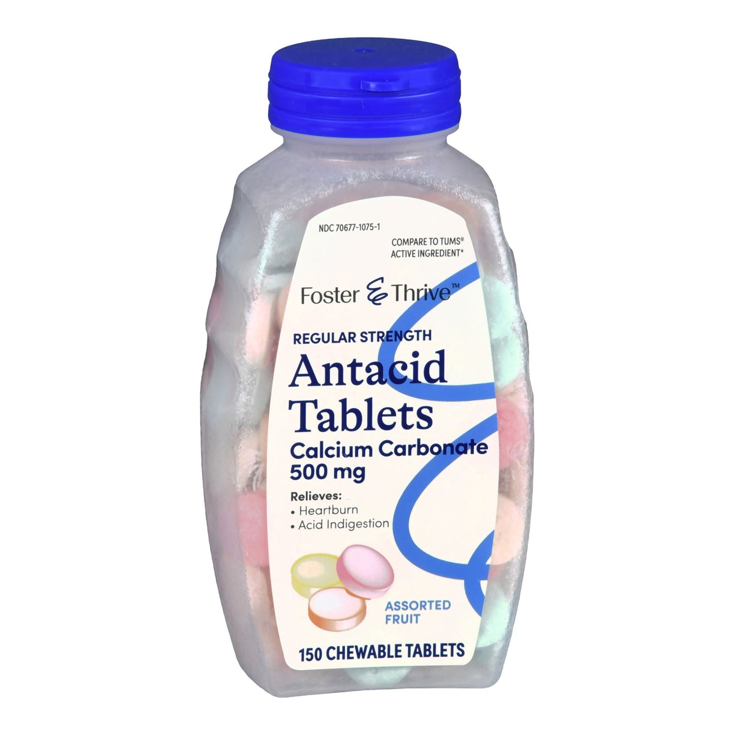 Foster & Thrive™ Antacid 500mg Calcium Carbonate Chewable Tablets, Fruit Flavor