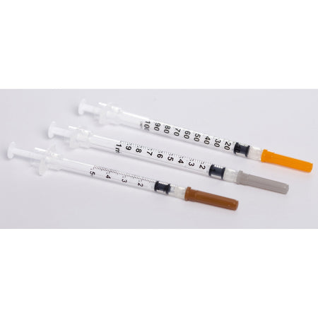 Sol-Millennium 100018IM Sol-Care 1 mL Tuberculin Syringe with Needle, 25 Gauge, 5/8 Inch
