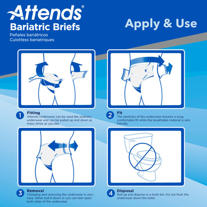 Attends® Bariatric Briefs, 4X-Large