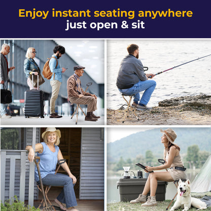 drive™ Aluminum Seat Cane, 34 – 38 Inch Height