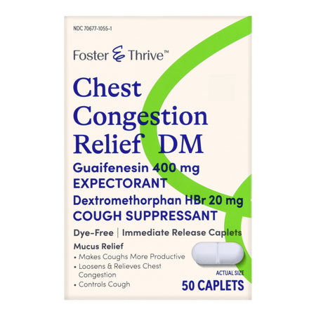 McKesson 70677105501 Thrive & Foster Chest Congestion Relief DM Guaifenesin Dextromethorphan Caplets