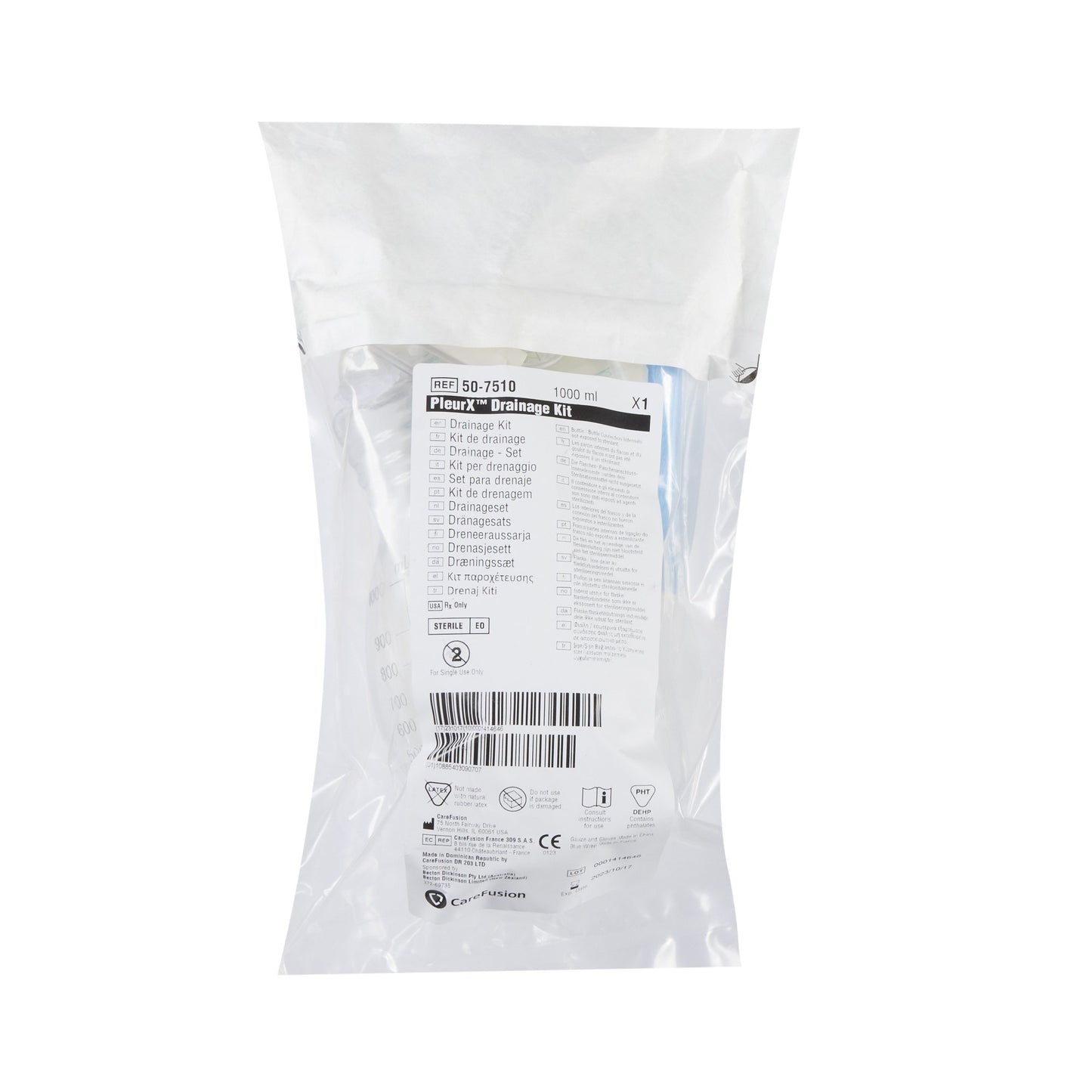 In stock BD PleurX 50-7510 vacuum drainage kits ready for immediate emergency home health pickup at Lexicon Medical Supply in Tucson, AZ.