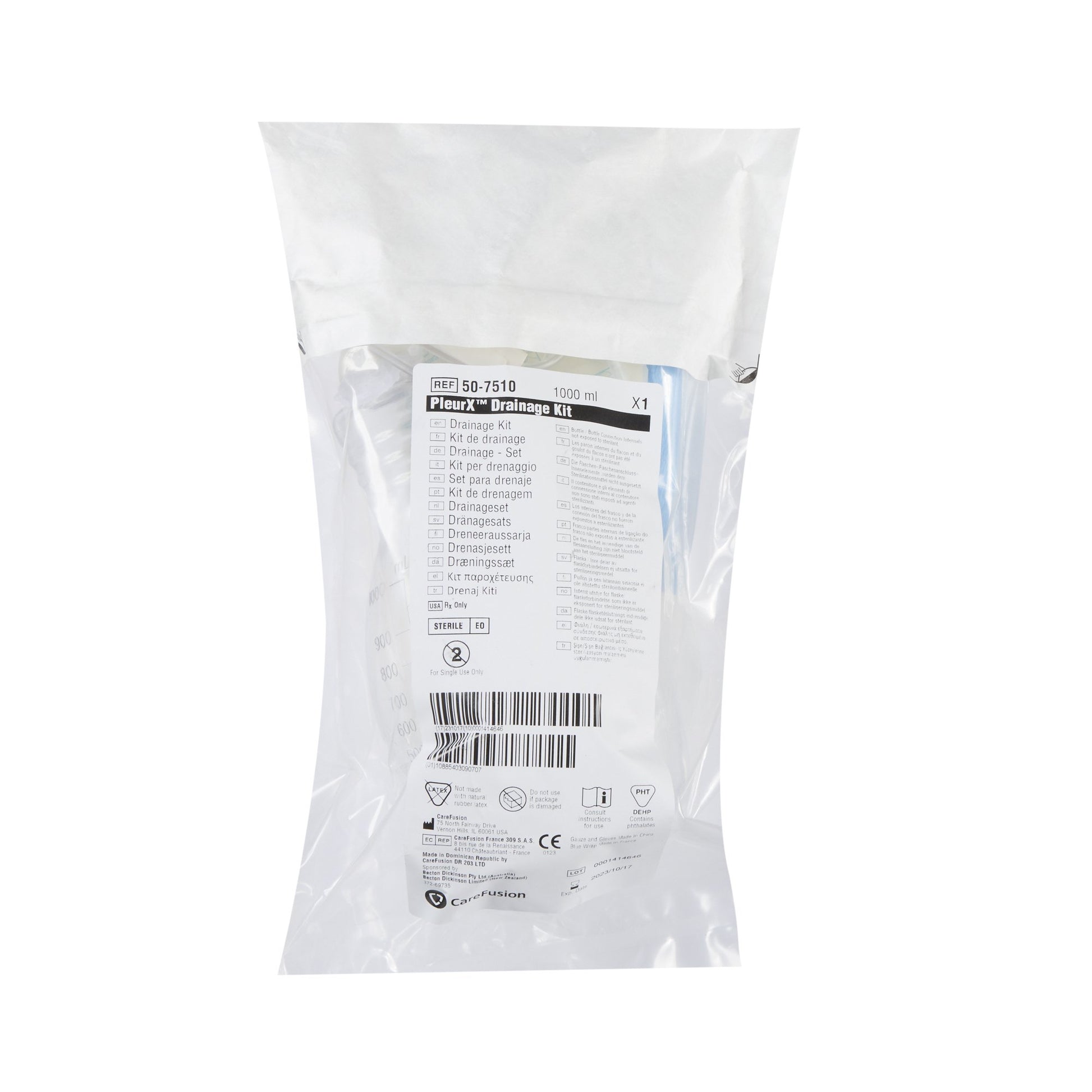 In stock BD PleurX 50-7510 vacuum drainage kits ready for immediate emergency home health pickup at Lexicon Medical Supply in Tucson, AZ.