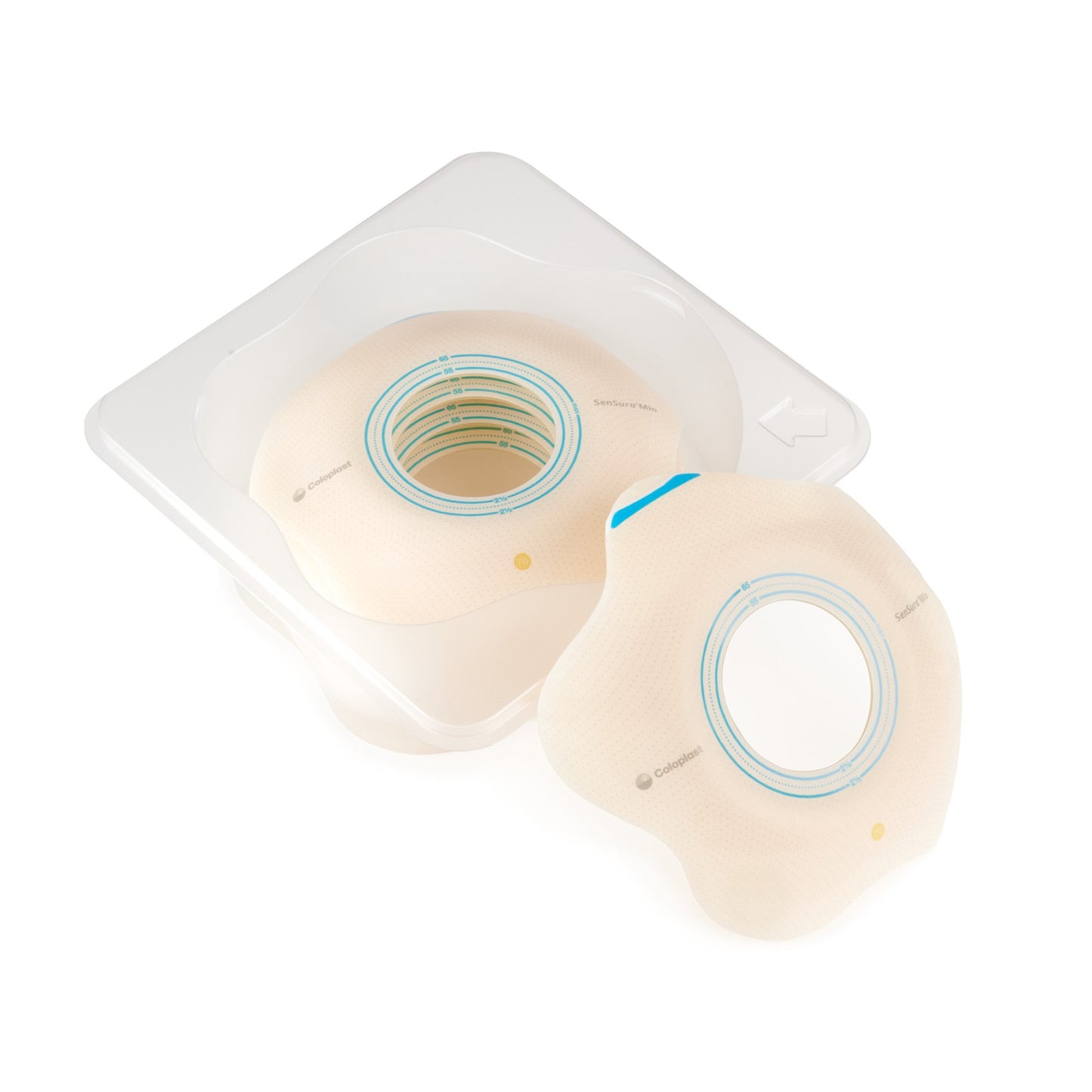 SenSura® Mio Click Convex Flip Ostomy Barrier, 40 mm Stoma Openings, Blue Match
