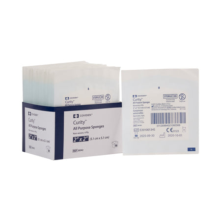 Cardinal 8042 Curity Sterile Nonwoven Sponge, 2 x 2 Inch, 4-Ply