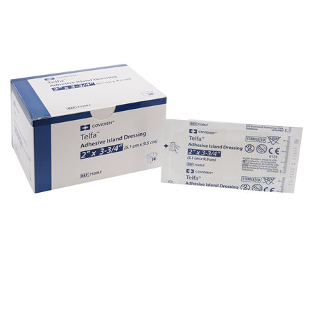 Cardinal 7539LF Telfa White Adhesive Strip, 2 x 3-3/4 Inch