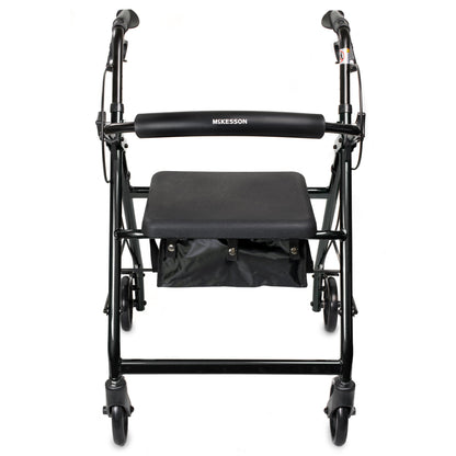 McKesson Folding Aluminum Four-Wheel Rollator, Black