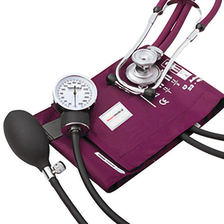 McKesson 768-641-11AMMM Premium Reusable Pocket Aneroid and Stethoscope Combo Set, Magenta