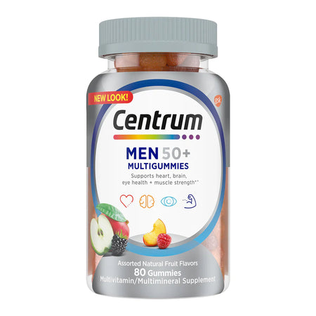 Glaxo Consumer Products 30573128676 Centrum Men 50+ MultiGummies Assorted Natural Fruit Flavors