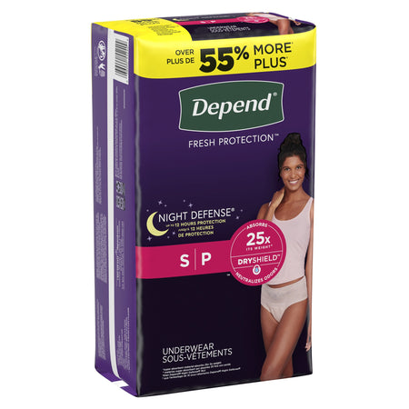 Kimberly-Clark 51701 Depend Night Defense Women's Absorbent Underwear, Small
