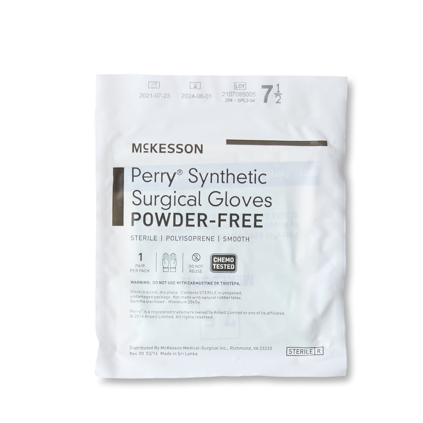 McKesson Perry® Performance Plus Polyisoprene Surgical Glove, Size 7.5, Green