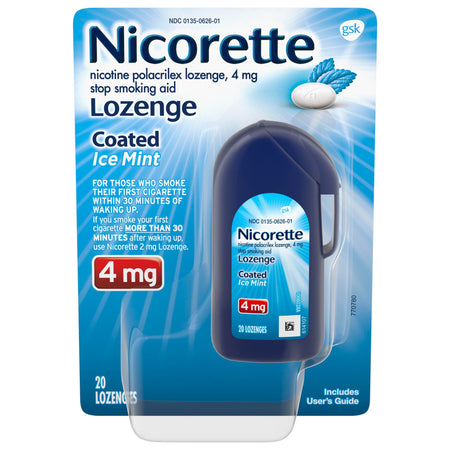 Glaxo Consumer Products 135047508 Nicorette Nicotine Polacrilex Gum 4 mg White Ice Mint