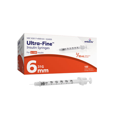 embecta 324909 Ultra-Fine Insulin Syringe with Needle