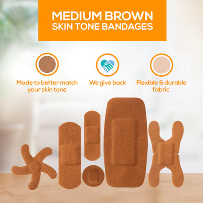 TruColour® Brown Adhesive Strips, Assorted Shapes and Sizes