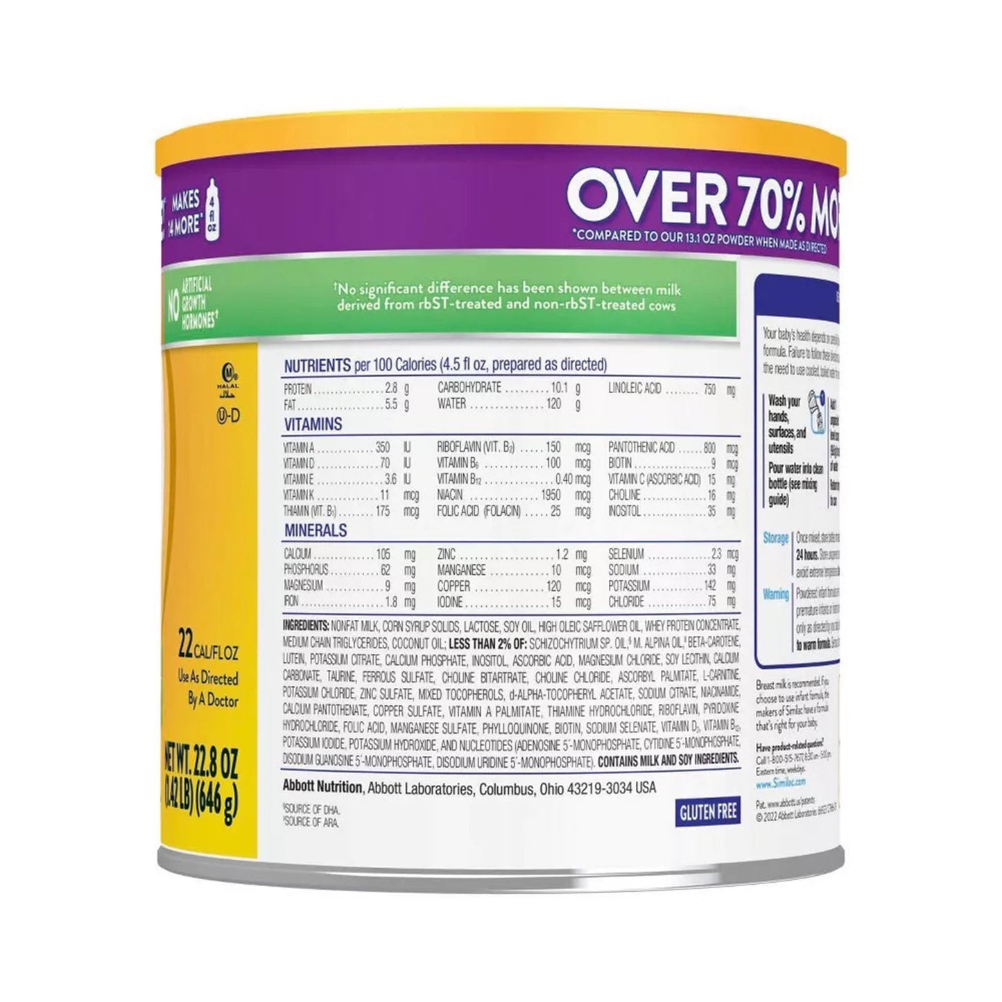 Infant Formula Similac® NeoSure® Unflavored 22.8 oz. Can Powder Premature