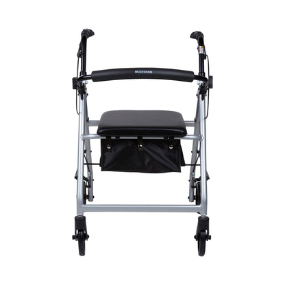 McKesson Folding Aluminum Four-Wheel Rollator, Silver