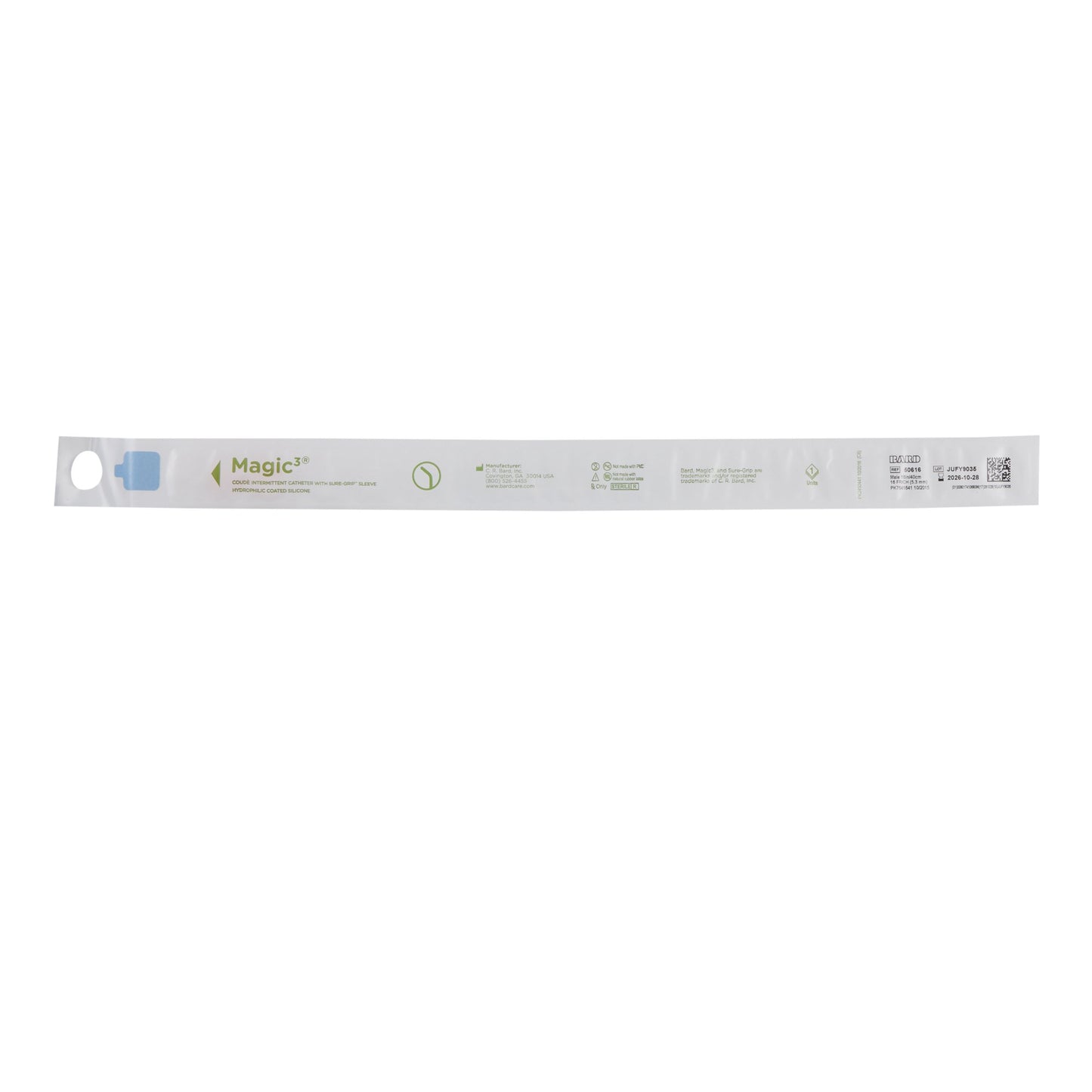 Magic3® Urethral Catheter, 16 Fr., Male, Coude Tip