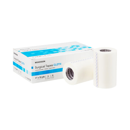 McKesson 16-47130 Silk-Like Cloth Medical Tape, 3 Inch x 10 Yard, White