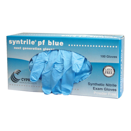McKesson 27-38 Syntrile pf Nitrile Exam Glove, Extra Large, Blue