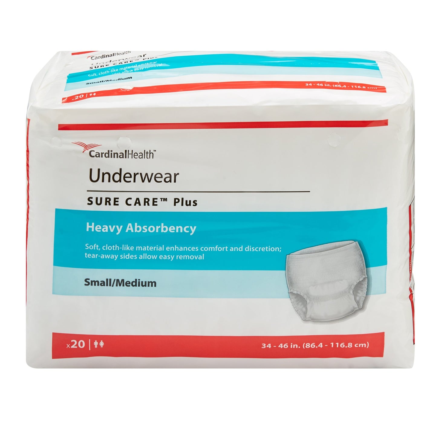 Cardinal 1605 Sure Care™ Plus Heavy Absorbent Underwear, Medium