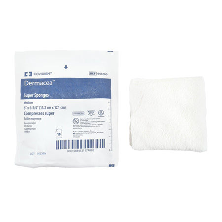 Cardinal 441200 Dermacea Sterile USP Type VII Gauze Sponge, 6 x 6-3/4 Inch, 12-Ply