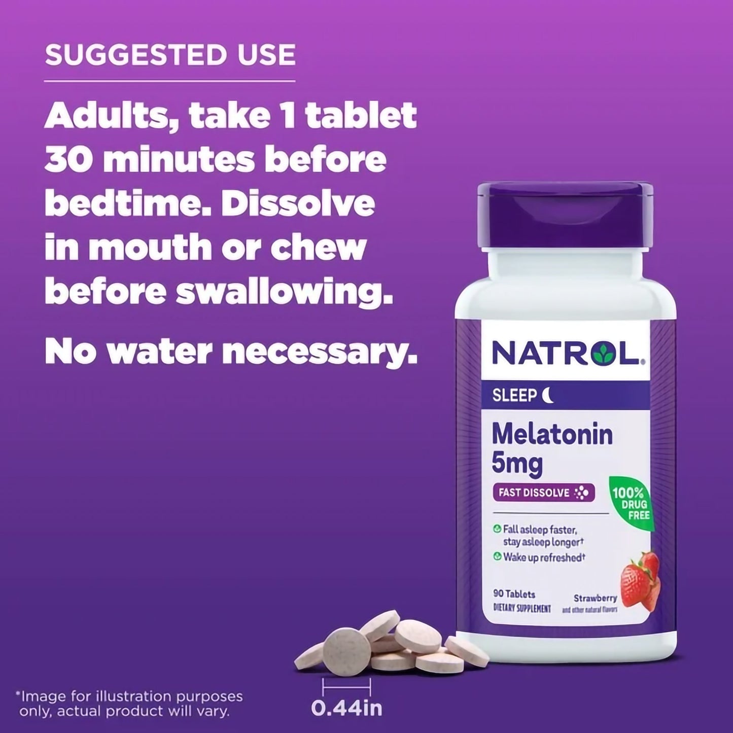 Natural Sleep Aid 90 per Bottle Tablet 5 mg Strength