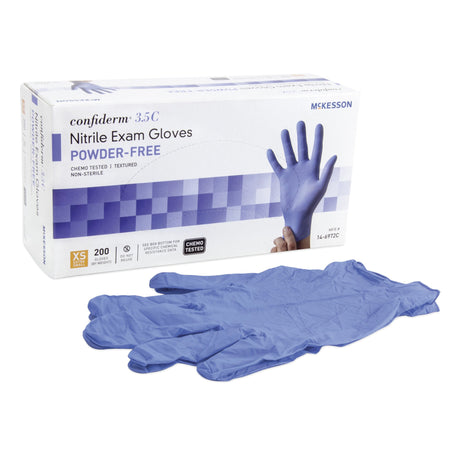 McKesson Confiderm 3.5C Nitrile Exam Glove, Extra Small, Blue by McKesson Brand product image