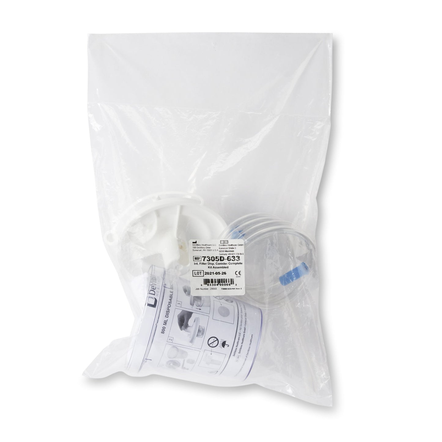 Vacu-Aide® QSU Suction Canister for use with 7305 Series DeVilbiss Suction Units